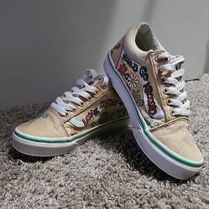 Vans Kids Sneakers in Tan with Floral Design